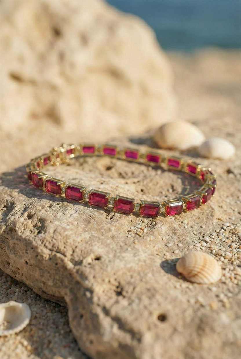 Mykonos Tennis Bracelet | Ruby