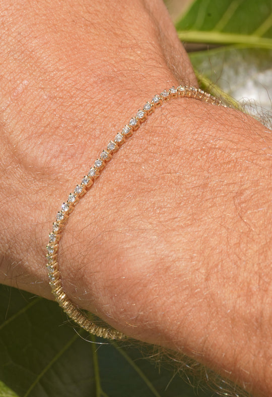 Amalfi Diamond Tennis Bracelet by O Collection — 14k gold tennis bracelet with round brilliant diamonds, Mediterranean-inspired fine jewelry