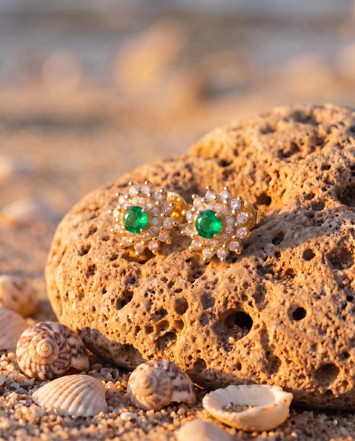 The Fiore Earrings | Emerald