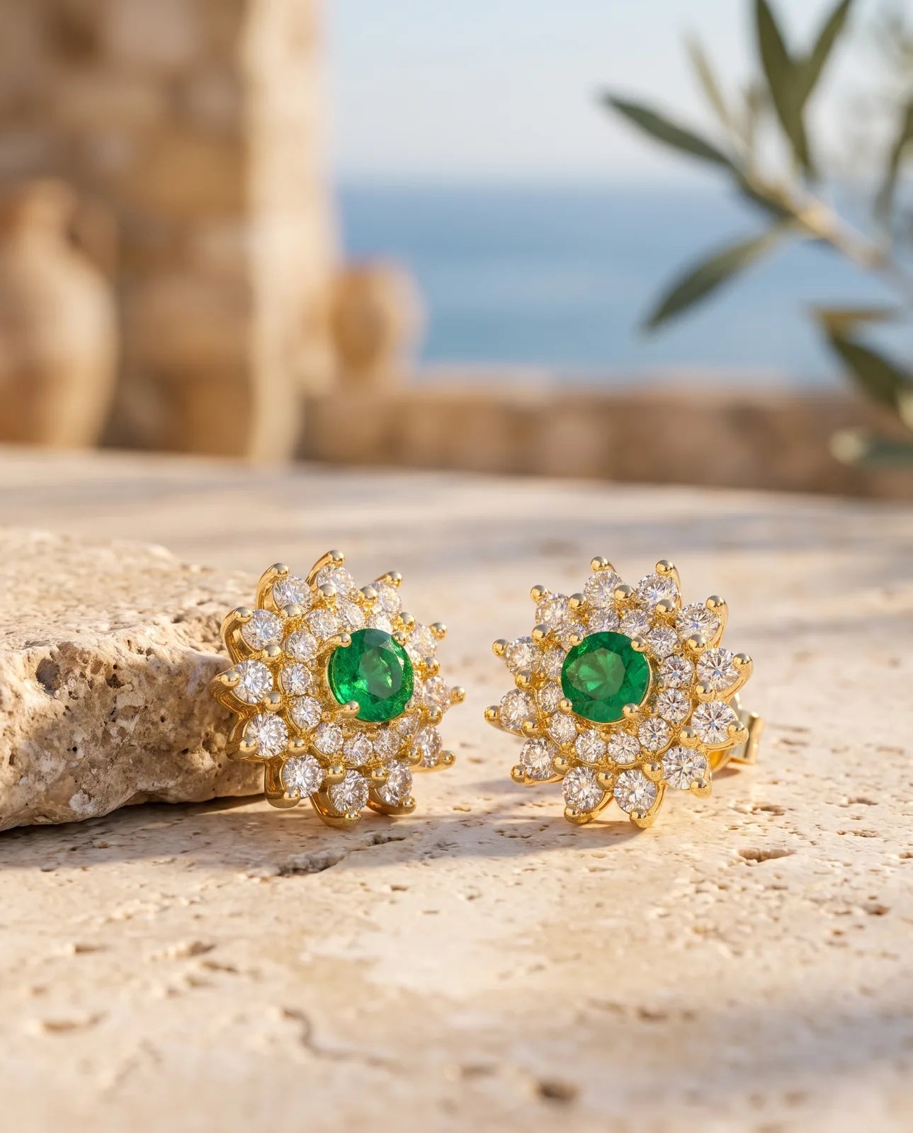 The Fiore Earrings | Emerald