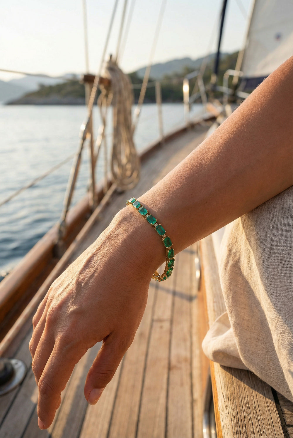 Mykonos Tennis Bracelet | Emerald