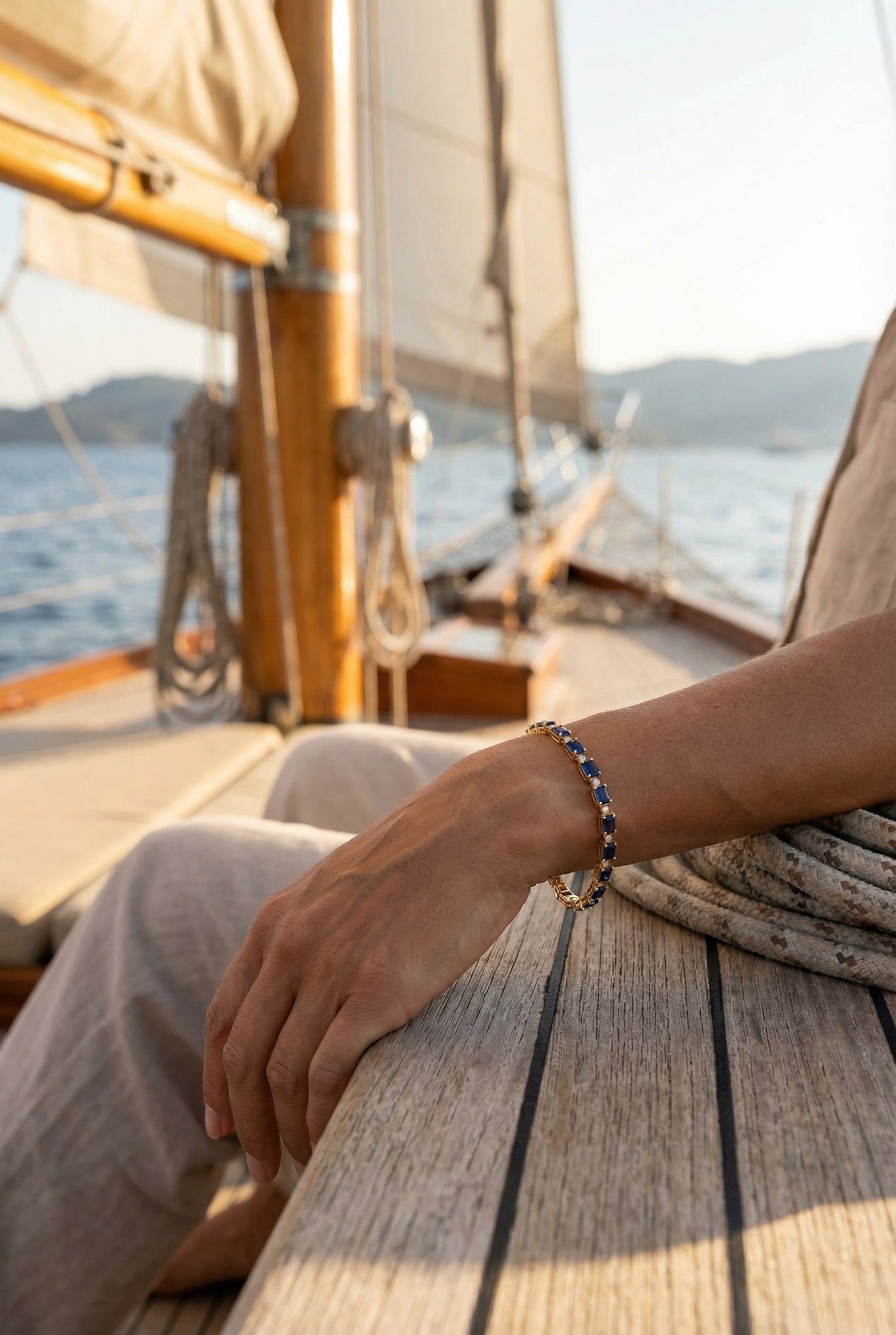 Mykonos Tennis Bracelet | Blue Sapphire