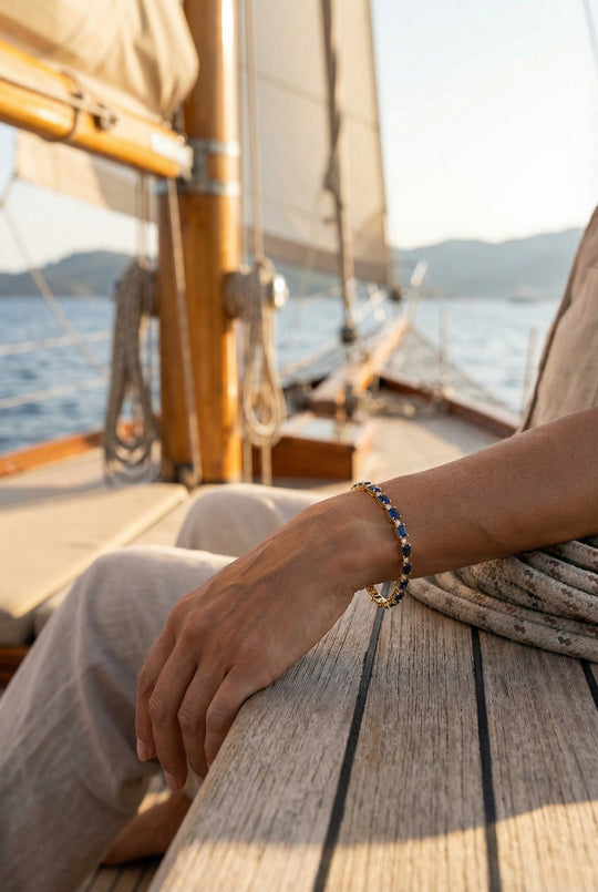 Mykonos Tennis Bracelet | Blue Sapphire