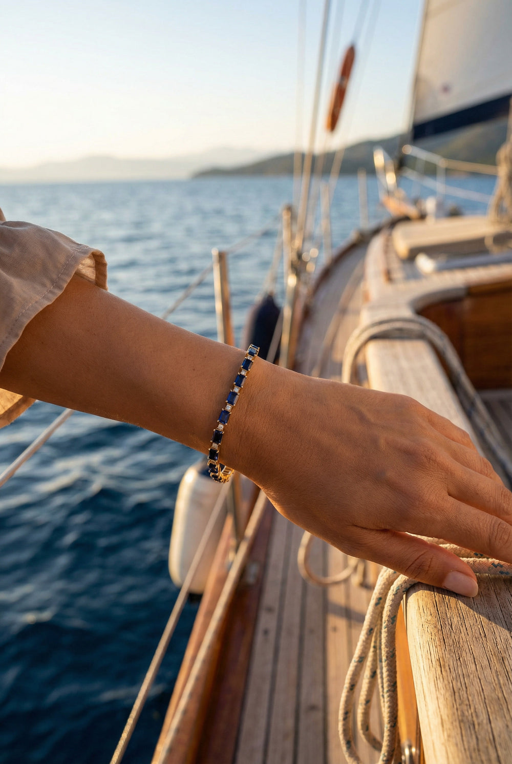 Mykonos Tennis Bracelet | Blue Sapphire