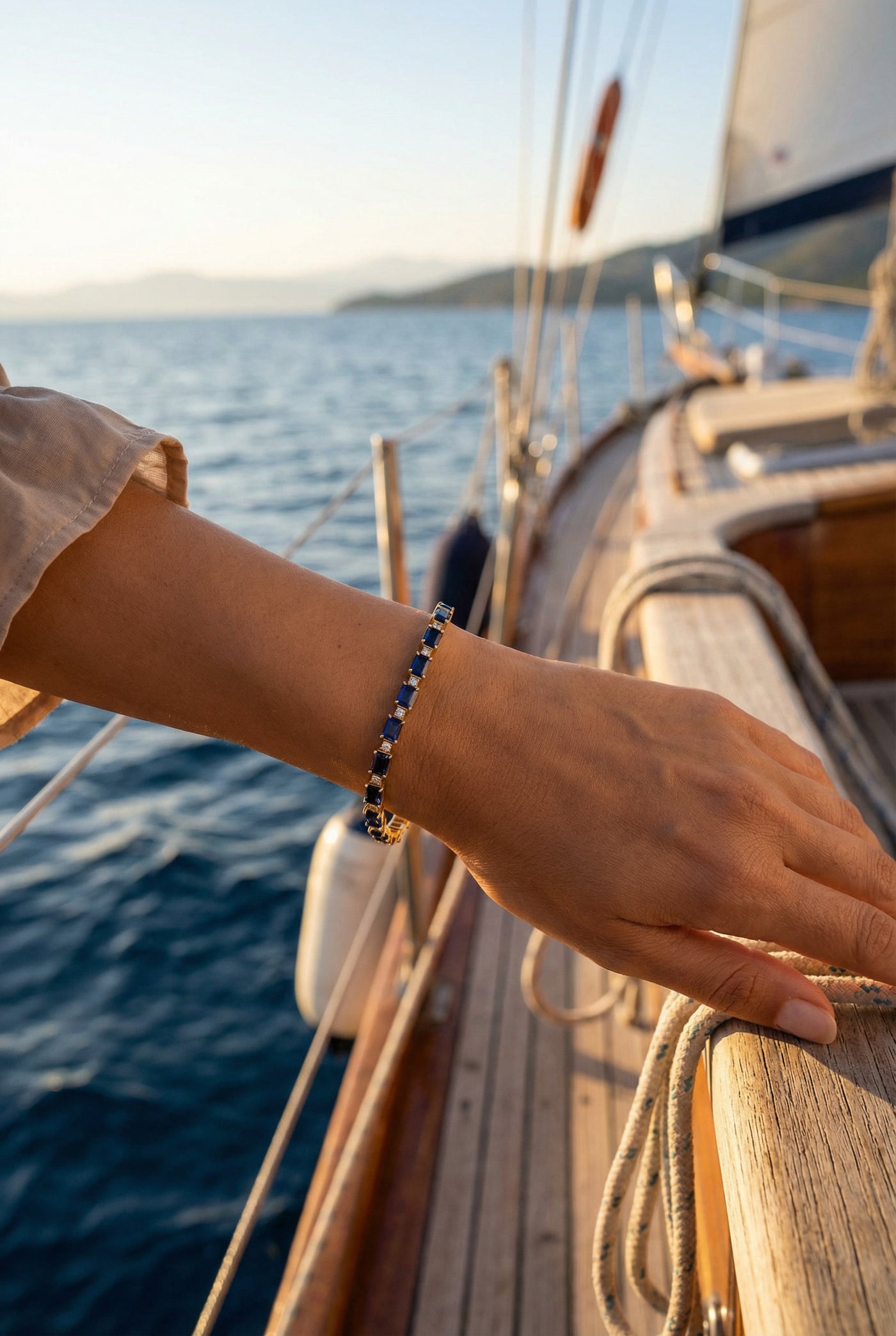 Mykonos Tennis Bracelet | Blue Sapphire