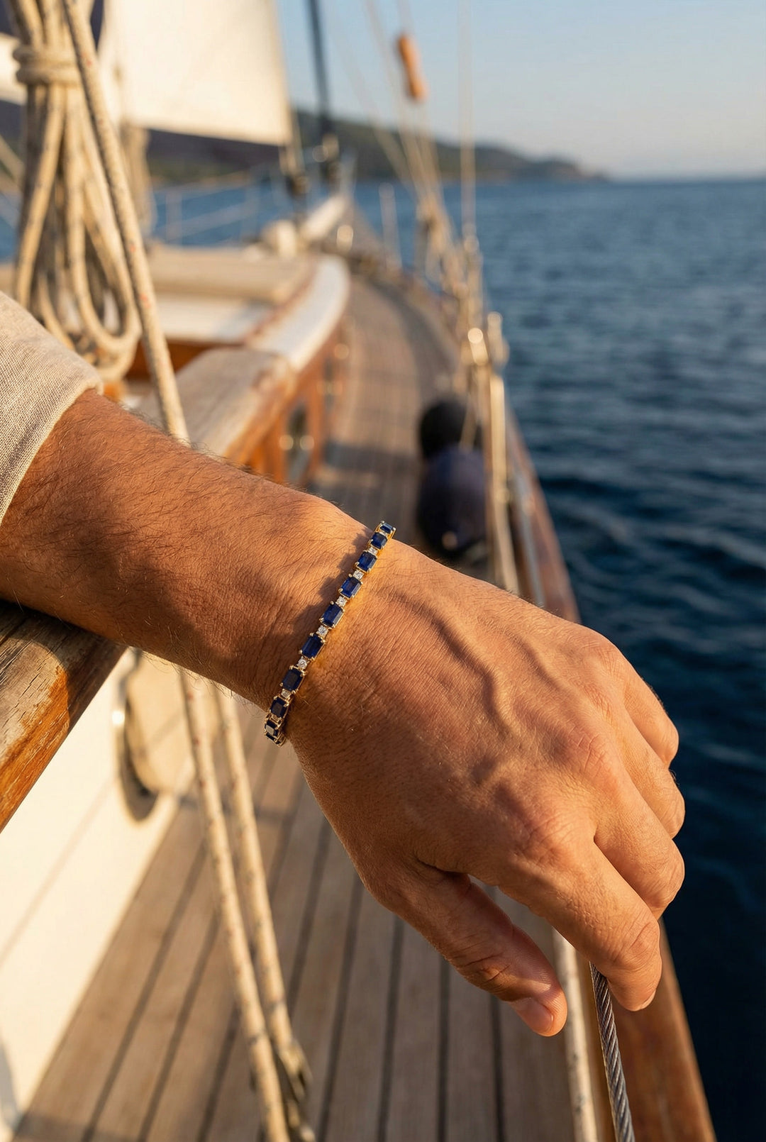 Mykonos Tennis Bracelet | Blue Sapphire