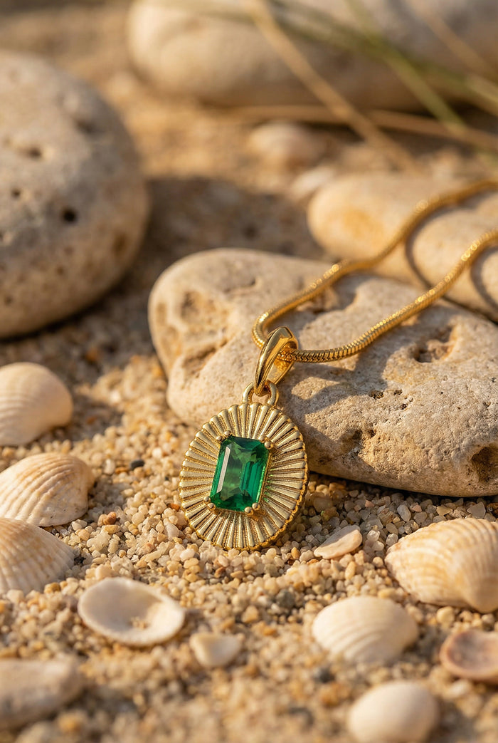 Sunburst Pendant | Emerald