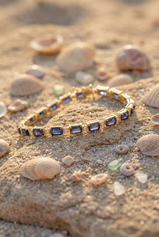 Mykonos Tennis Bracelet | Blue Sapphire