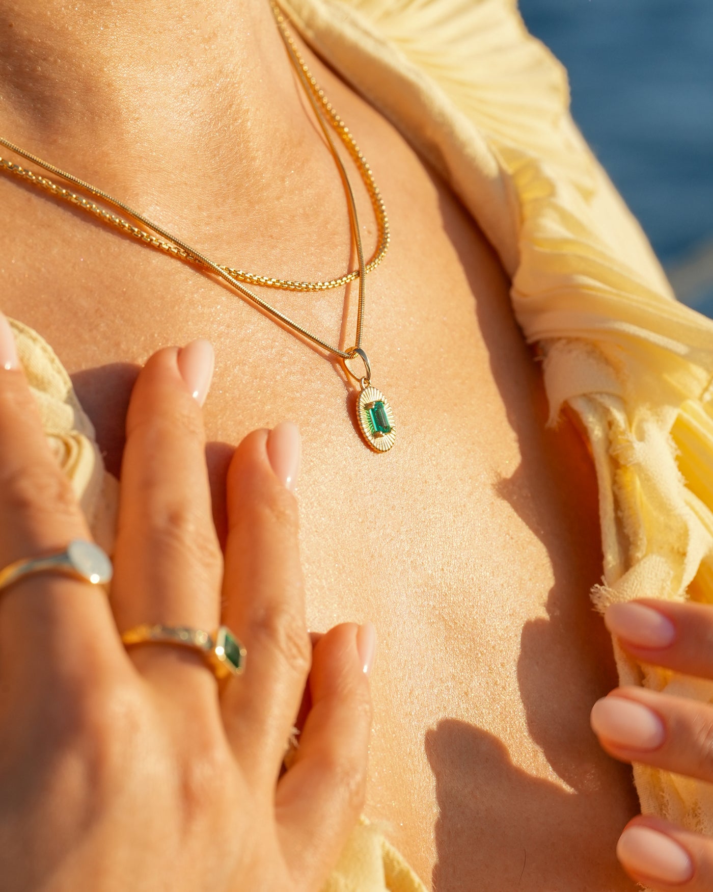 Sunburst Pendant | Emerald