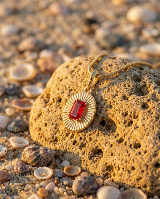 Sunburst Pendant - Ruby