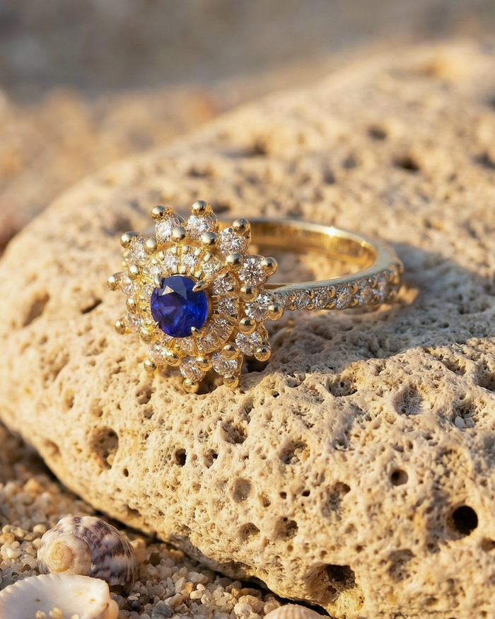 The Fiore Blue Sapphire Ring