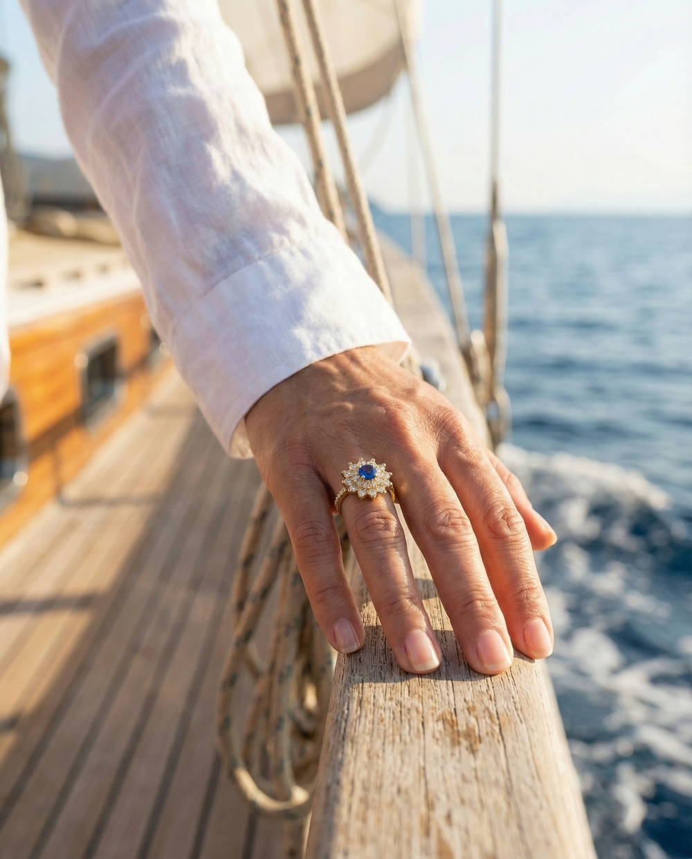 The Fiore Blue Sapphire Ring